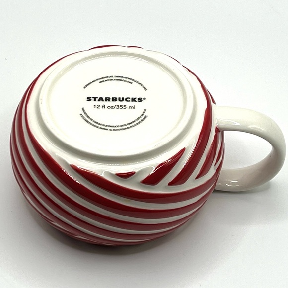 Starbucks Christmas Peppermint Red & White Swirl Coffee Mug 12 oz 2013 - Picture 6 of 7